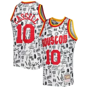 Ottimo Duraturo Fascinante Sam Cassell Houston Rockets 1993/94 Hardwood Classics Doodle Swingman Jersey White
