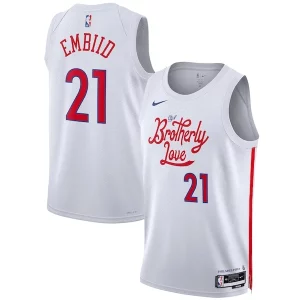 Elegante Trendy Fantastico Joel Embiid Philadelphia 76ers Nike Unisex 2022/23 Swingman Jersey City Edition White