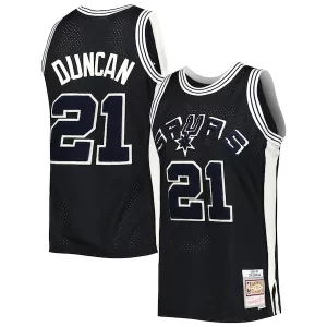 Attraente Magnifico Lussuoso Tim Duncan San Antonio Spurs 1998/99 Hardwood Classics Off Court Swingman Jersey Black