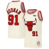 Classico Moderno Dennis Rodman Chicago Bulls Chainstitch Swingman Jersey Cream