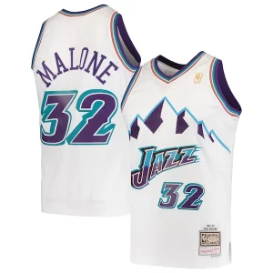 Ottimo Cool Versatile Karl Malone Utah Jazz 1996/97 Hardwood Classics Swingman Jersey White