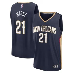Duraturo Stupendo Yves Missi New Orleans Pelicans 2024 NBA Draft Fast Break Player Jersey Icon Edition Navy
