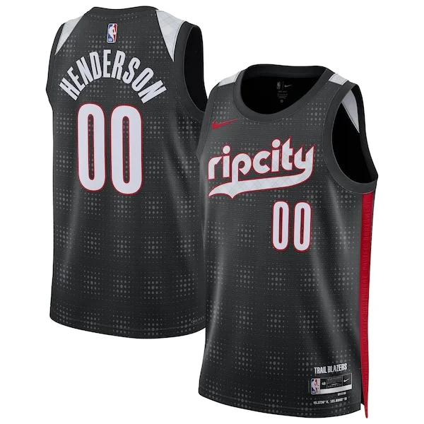 Moderno Scoot Henderson Portland Trail Blazers Nike Unisex 2024/25 Swingman Player Jersey City Edition Black
