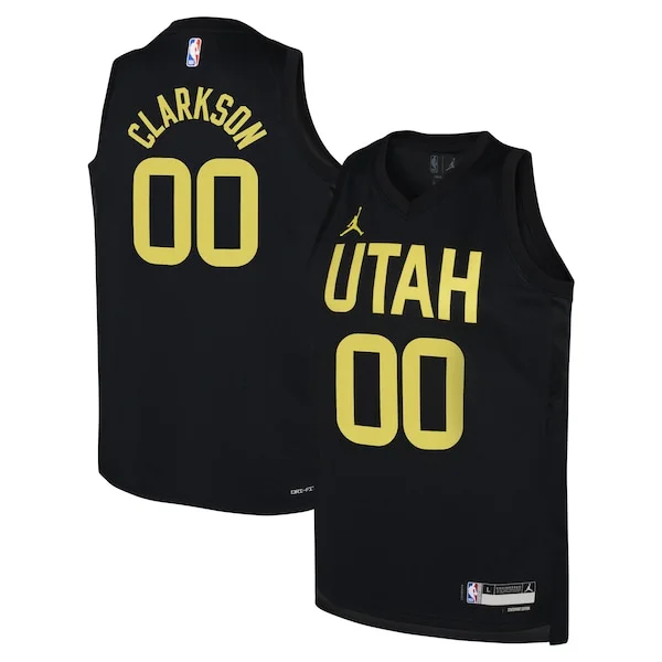 Eccezionale Jordan Clarkson Utah Jazz Jordan Brand Youth Swingman Jersey Statement Edition Black