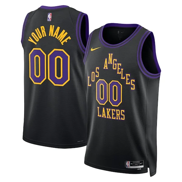 Bellissimo Attraente Duraturo Los Angeles Lakers Nike Unisex 2023/24 Custom Swingman Jersey Black City Edition