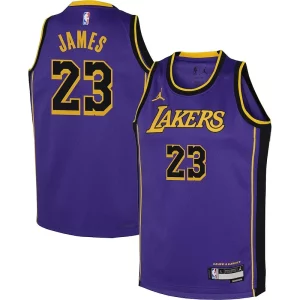 Elegante Raffinato LeBron James Los Angeles Lakers Jordan Brand Youth Performance Swingman Jersey Statement Purple
