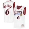 Prestigioso Trendy Lussuoso Allen Iverson Philadelphia 76ers 2001/02 Hardwood Classics Swingman Jersey White/Red