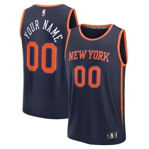 Raffinato Lussuoso Sofisticato New York Knicks Custom Fast Break Jersey Navy Statement Edition