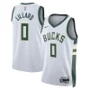 Attraente Trendy Damian Lillard Milwaukee Bucks Nike Unisex Fear The Deer Swingman Player Jersey Association Edition White