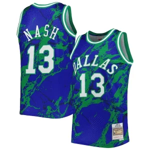 Stupendo Incantevole Steve Nash Dallas Mavericks 1998/99 Hardwood Classics Marble Swingman Jersey Blue