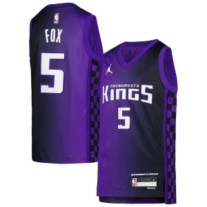 Attraente Sofisticato Trendy De'Aaron Fox Sacramento Kings Jordan Brand Youth Swingman Jersey Statement Edition Purple