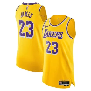 Eccezionale LeBron James Los Angeles Lakers Nike Authentic Player Jersey Icon Edition Gold