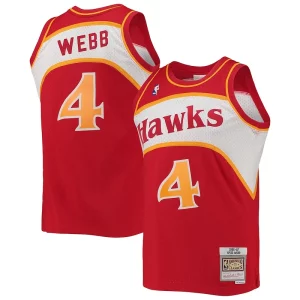 Moderno Accattivante Carino Spud Webb Atlanta Hawks Hardwood Classics Swingman Jersey Red