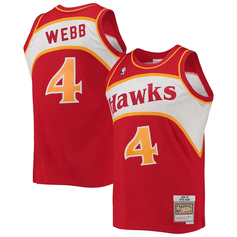 Moderno Accattivante Carino Spud Webb Atlanta Hawks Hardwood Classics Swingman Jersey Red