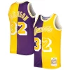 Accattivante Classico Prestigioso Magic Johnson Los Angeles Lakers Hardwood Classics 1984/85 Split Swingman Jersey Purple/Gold
