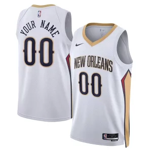 Meraviglioso New Orleans Pelicans Nike Unisex Swingman Custom Jersey White Association Edition