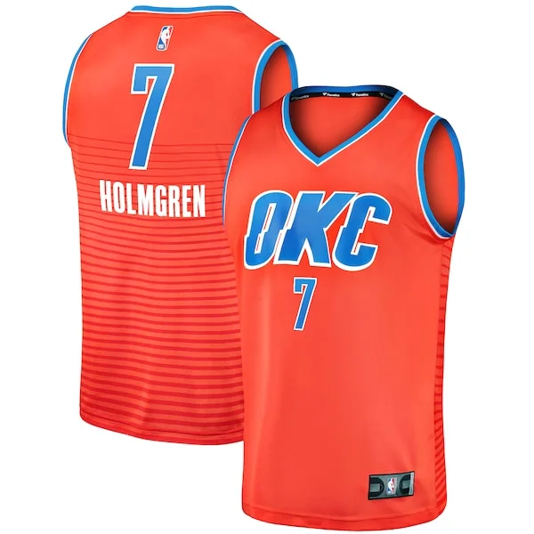 Prestigioso Fascinante Chet Holmgren Oklahoma City Thunder Fast Break Replica Player Jersey Statement Edition Orange