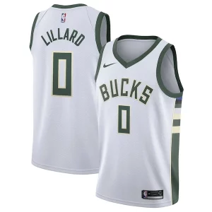 Stupendo Damian Lillard Milwaukee Bucks Nike Unisex Swingman Player Jersey Association Edition White