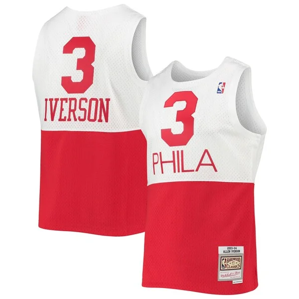 Fascinante Ottimo Allen Iverson Philadelphia 76ers 2003/2004 Hardwood Classics Swingman Jersey White/Red