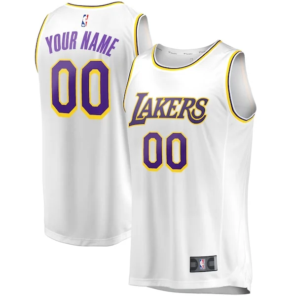 Splendido Gorgeous Stupendo Los Angeles Lakers Youth Fast Break Replica Custom Jersey Association Edition White
