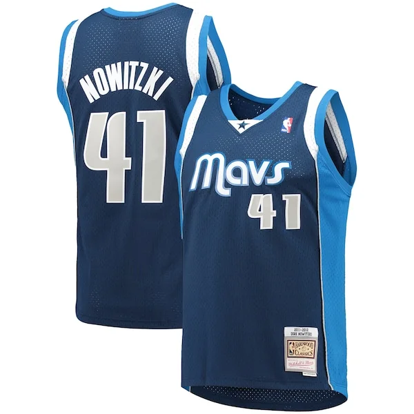 Trendy Moderno Dirk Nowitzki Dallas Mavericks 2011/12 Hardwood Classics Swingman Jersey Navy