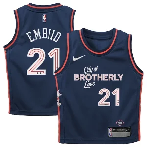 Resistente Raffinato Joel Embiid Philadelphia 76ers Nike Preschool Swingman Replica Jersey City Edition Navy