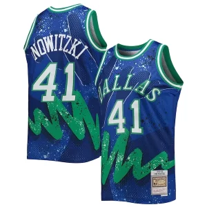 Raffinato Resistente Dirk Nowitzki Dallas Mavericks Hardwood Classics 1998/99 Hyper Hoops Swingman Jersey Blue