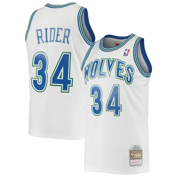 Carino Delizioso Isaiah Rider Minnesota Timberwolves 1995/96 Hardwood Classics Swingman Jersey White