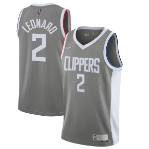 Lussuoso Kawhi Leonard LA Clippers Nike 2020/21 Swingman Player Jersey Gray Earned Edition
