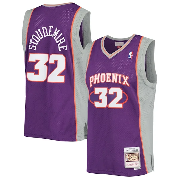 Trendy Amar'e Stoudemire Phoenix Suns 2001/02 Hardwood Classics Swingman Jersey Purple/White