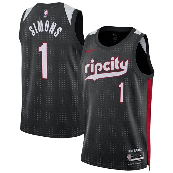 Duraturo Raffinato Comodo Anfernee Simons Portland Trail Blazers Nike Unisex 2024/25 Swingman Player Jersey City Edition Black
