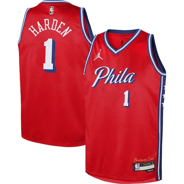 Delizioso Stupendo Eccezionale James Harden Philadelphia 76ers Jordan Brand Youth Swingman Jersey Statement Edition Red