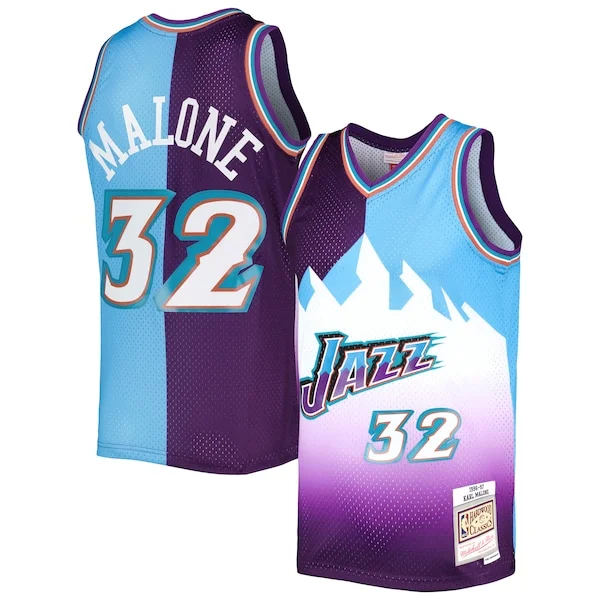Raffinato Fantastico Comodo Karl Malone Utah Jazz Hardwood Classics 1996/97 Split Swingman Jersey Purple/Turquoise