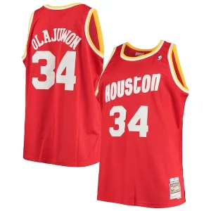 Gorgeous Hakeem Olajuwon Houston Rockets 1993/94 Big & Tall Hardwood Classics Swingman Jersey Red