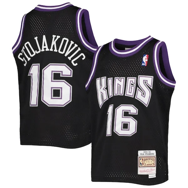 Splendido Gorgeous Resistente Peja Stojakovic Sacramento Kings Youth 2001/02 Hardwood Classics Swingman Jersey Black