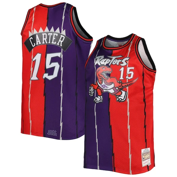 Pratico Splendido Trendy Vince Carter Toronto Raptors Big & Tall Hardwood Classics 1998/99 Split Swingman Jersey Purple/Red