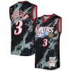 Stupendo Allen Iverson Philadelphia 76ers 2000/01 Hardwood Classics Marble Swingman Jersey Black