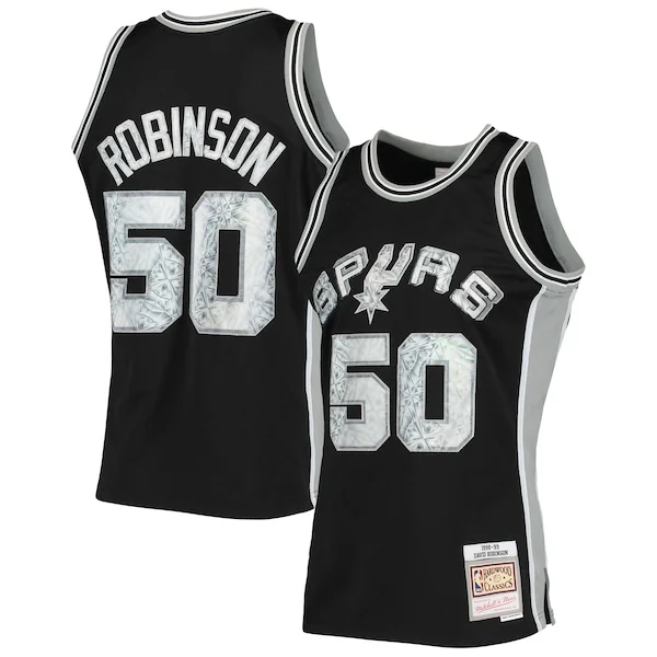 Attraente David Robinson San Antonio Spurs 1998/99 Hardwood Classics NBA 75th Anniversary Diamond Swingman Jersey Black