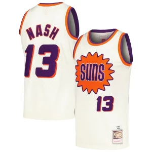 Elegante Lussuoso Steve Nash Phoenix Suns Chainstitch Swingman Jersey Cream