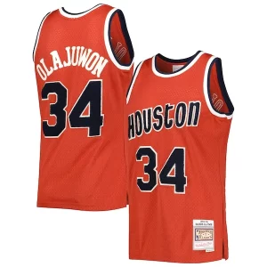 Robusto Trendy Cool Hakeem Olajuwon Houston Rockets 1993/94 Hardwood Classics Off Court Swingman Jersey Red