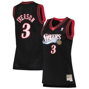 Prestigioso Splendido Allen Iverson Philadelphia 76ers Women's 2000/01 Hardwood Classics Swingman Jersey Black