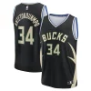 Incantevole Cool Magnifico Giannis Antetokounmpo Milwaukee Bucks Youth Fast Break Replica Player Jersey Statement Edition Black