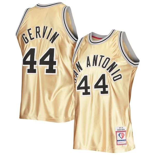 Carino Comodo Lussuoso George Gervin San Antonio Spurs 75th Anniversary 1977/78 Hardwood Classics Swingman Jersey Gold