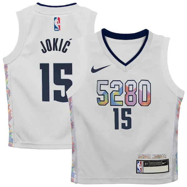 Stupendo Nikola Jokic Denver Nuggets Nike Preschool 2024/25 Swingman Player Jersey City Edition White
