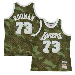 Meraviglioso Bellissimo Dennis Rodman Los Angeles Lakers Hardwood Classics 1998/99 Ghost Green Swingman Jersey Camo