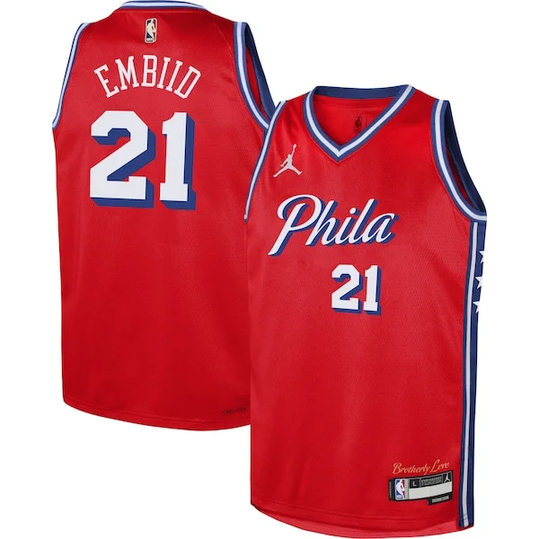 Elegante Delizioso Joel Embiid Philadelphia 76ers Jordan Brand Youth Swingman Jersey Statement Edition Red
