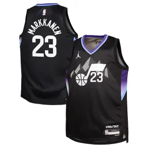 Eccezionale Lauri Markkanen Utah Jazz Jordan Brand Youth Swingman Jersey Statement Edition Black
