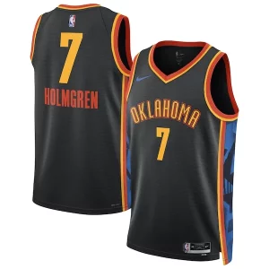 Carino Gorgeous Chet Holmgren Oklahoma City Thunder Nike Unisex 2024/25 Swingman Player Jersey City Edition Black