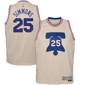 Pratico Ben Simmons Philadelphia 76ers Nike Youth 2020/21 Swingman Player Jersey Cream Earned Edition